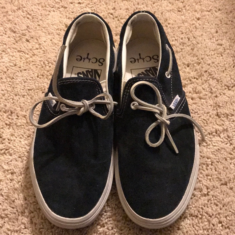 VANS Navy Blue Suede Boatshoes